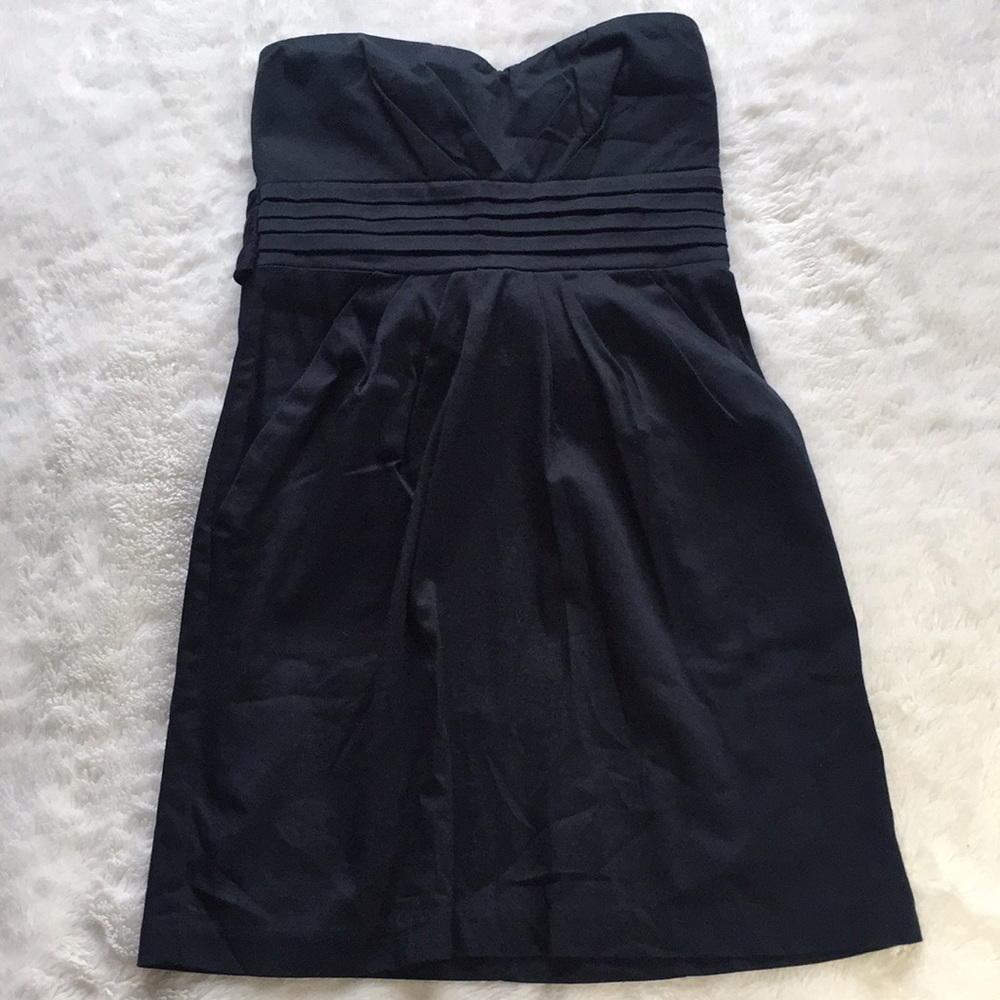 Dark Navy Blue Strapless Dress